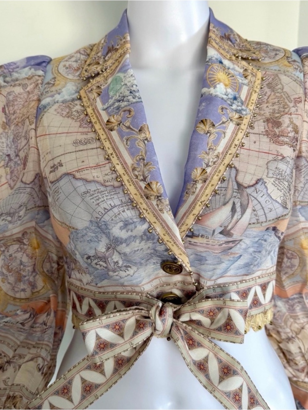 Zimmermann High Tide cropped blouse 0P - Picture 4 of 10